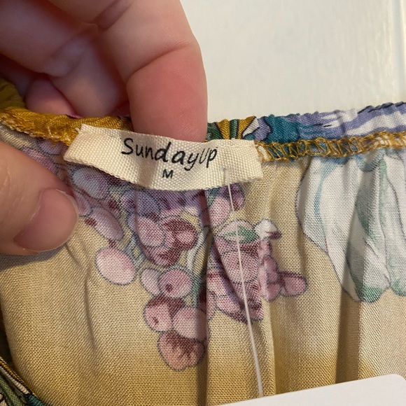 Mustard colour floral print dress - Picture 3 of 5